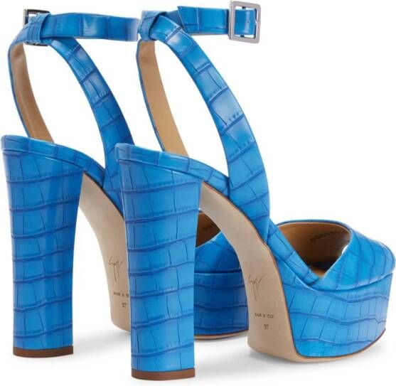 Giuseppe Zanotti Betty sandalen met krokodillenprint Blauw