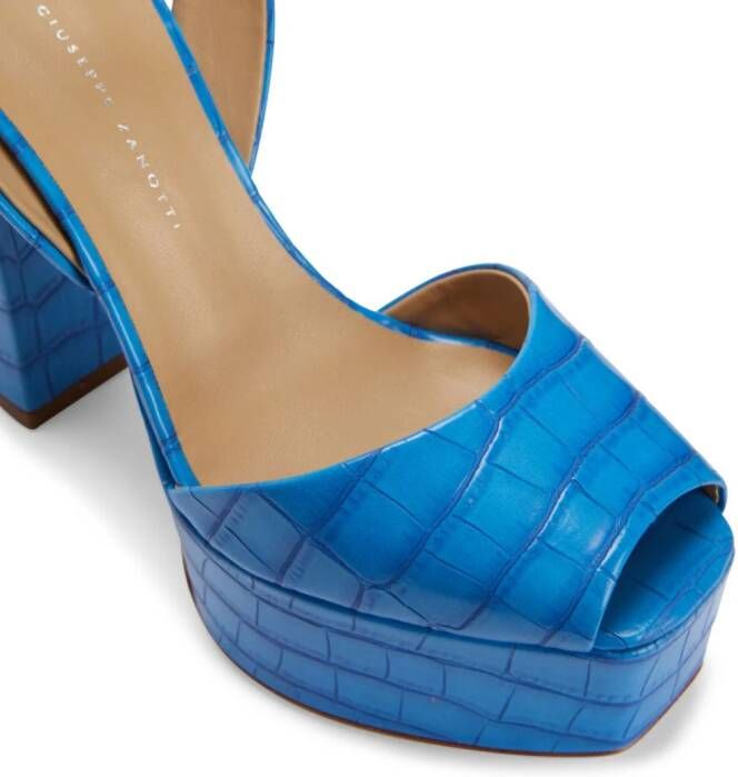 Giuseppe Zanotti Betty sandalen met krokodillenprint Blauw