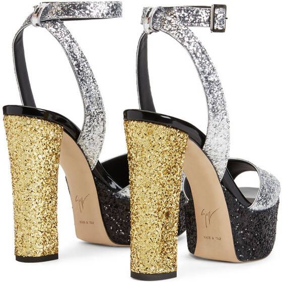 Giuseppe Zanotti Betty sandalen met glitter Zilver