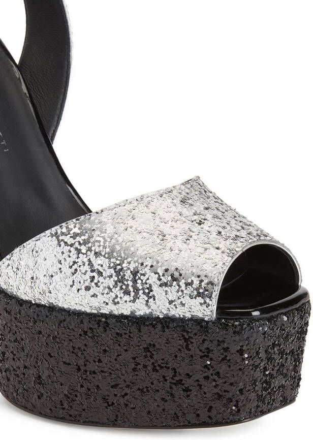 Giuseppe Zanotti Betty sandalen met glitter Zilver