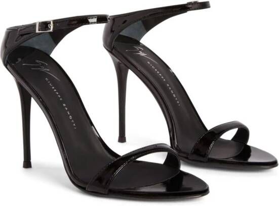 Giuseppe Zanotti Beverlee leren sandalen 105 mm Zwart