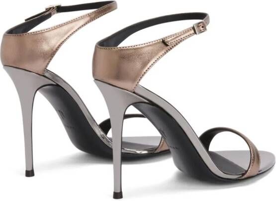 Giuseppe Zanotti Beverlee leren sandalen Zilver