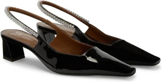 Giuseppe Zanotti Brendha slingback pumps met kristal Zwart