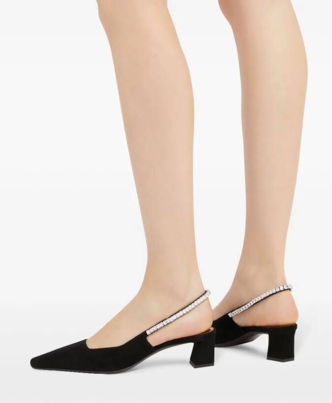 Giuseppe Zanotti Brendha slingback pumps met kristal Zwart