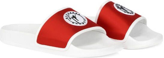 Giuseppe Zanotti Brett satijnen slippers Rood