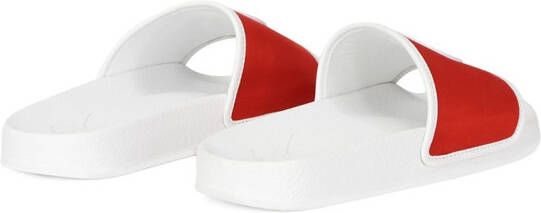 Giuseppe Zanotti Brett satijnen slippers Rood