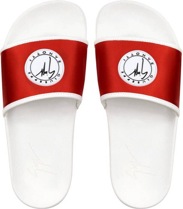 Giuseppe Zanotti Brett satijnen slippers Rood