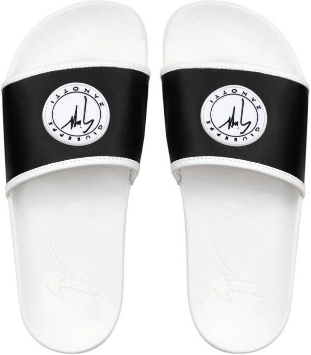 Giuseppe Zanotti Brett satijnen slippers Zwart