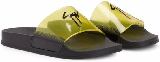 Giuseppe Zanotti Brett slippers Geel