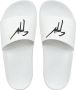 Giuseppe Zanotti Brett slippers met logo Wit - Thumbnail 4