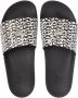 Giuseppe Zanotti Brett slippers met monogram Zwart - Thumbnail 4