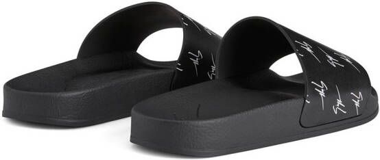 Giuseppe Zanotti Brett slippers Zwart