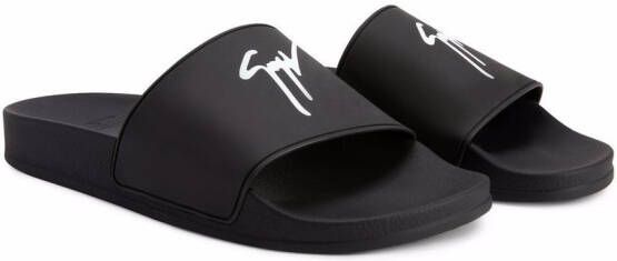 Giuseppe Zanotti Brett slippers Zwart