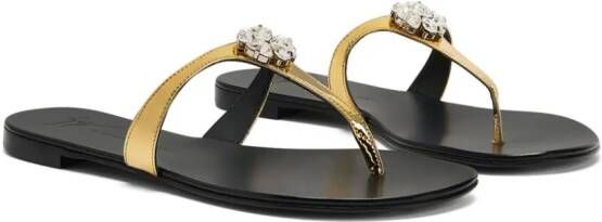 Giuseppe Zanotti Brionne sandalen verfraaid met kristallen Goud