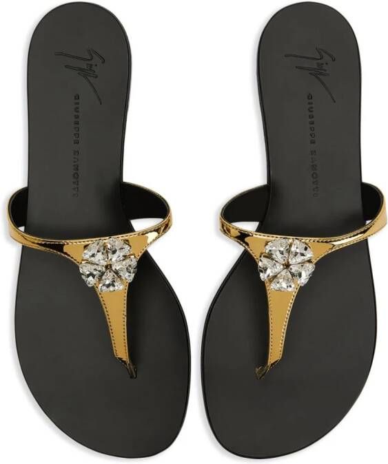 Giuseppe Zanotti Brionne sandalen verfraaid met kristallen Goud