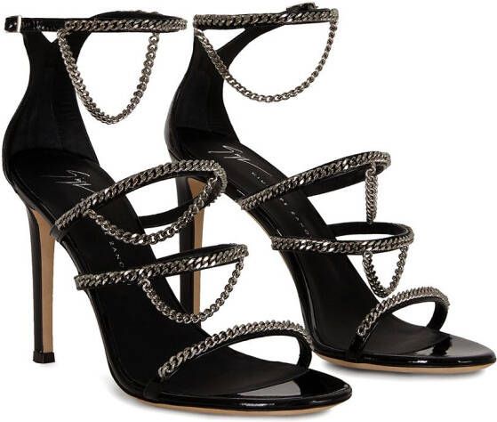 Giuseppe Zanotti Catena sandalen met kettingbandje Zwart