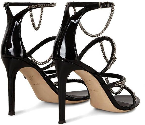 Giuseppe Zanotti Catena sandalen met kettingbandje Zwart