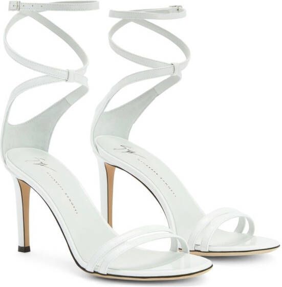 Giuseppe Zanotti Catia leren sandalen Wit