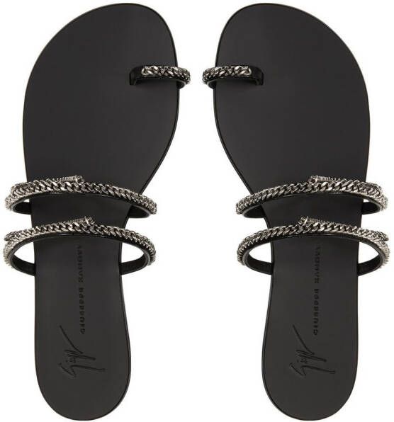 Giuseppe Zanotti Catia leren sandalen Zwart