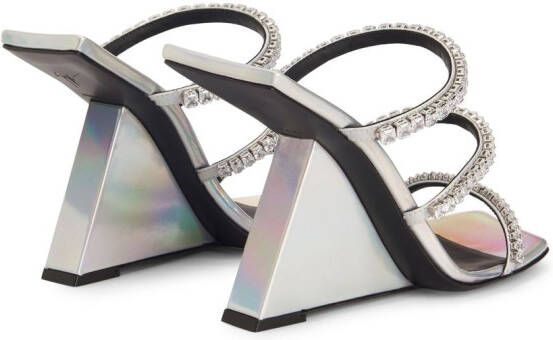 Giuseppe Zanotti Clareence leren sandalen Zilver