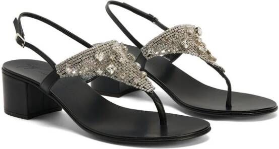 Giuseppe Zanotti Clarett 40 mm sandalen verfraaid met kristallen Zwart