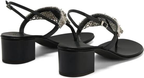 Giuseppe Zanotti Clarett 40 mm sandalen verfraaid met kristallen Zwart