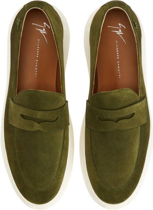 Giuseppe Zanotti Conley Glam fluwelen loafers Groen