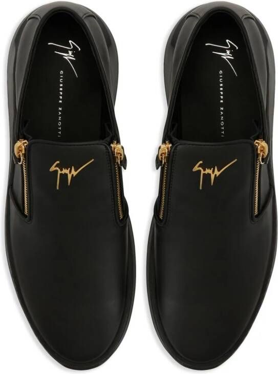 Giuseppe Zanotti Conley leren loafers Zwart