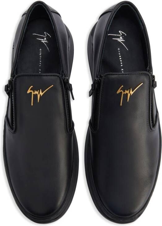 Giuseppe Zanotti Conley leren loafers Zwart