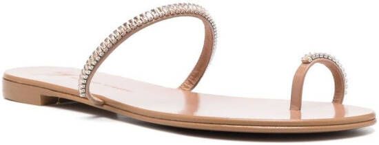 Giuseppe Zanotti Sandalen verfraaid met kristal Beige