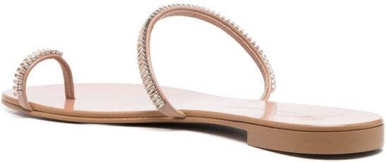 Giuseppe Zanotti Sandalen verfraaid met kristal Beige