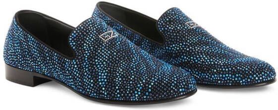 Giuseppe Zanotti Crystal Lewis loafers Zwart