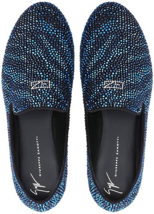 Giuseppe Zanotti Crystal Lewis loafers Zwart