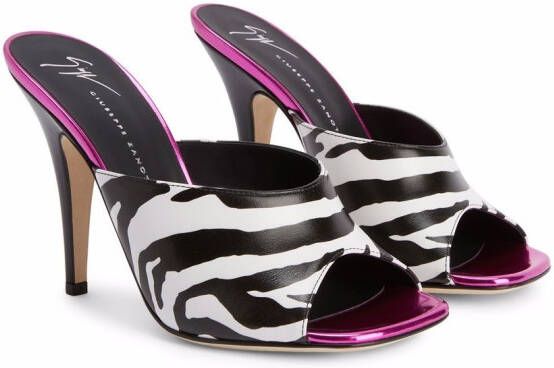 Giuseppe Zanotti Earthshine sandalen met zebraprint Wit