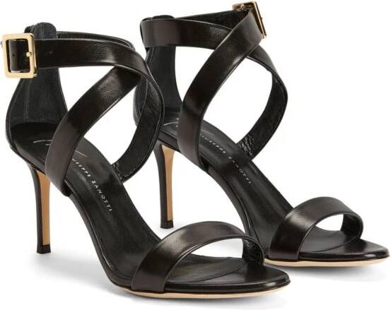 Giuseppe Zanotti Ellie leren sandalen Zwart