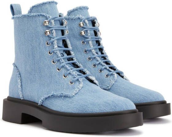 Giuseppe Zanotti Enkellaarzen met franjes Blauw