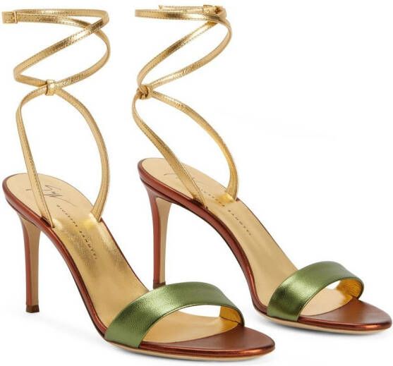 Giuseppe Zanotti Erwan metallic sandalen Groen