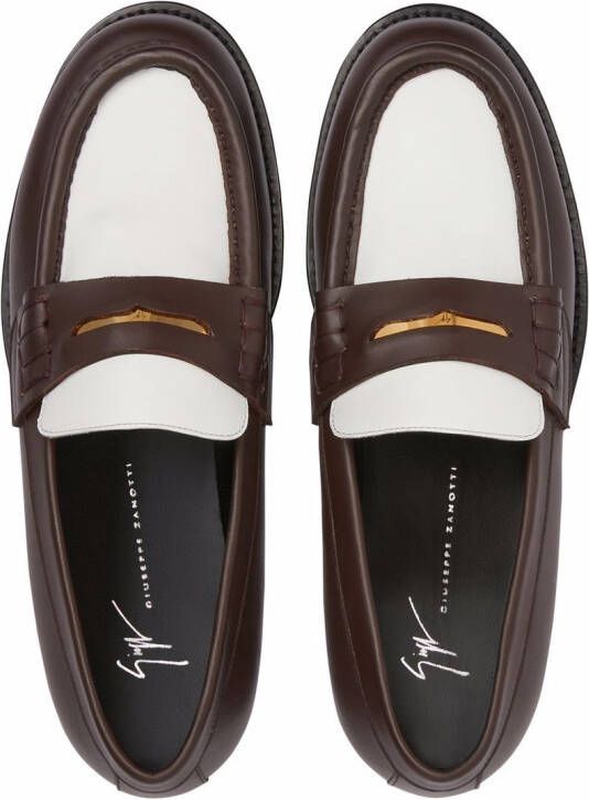 Giuseppe Zanotti Euro leren loafers Bruin