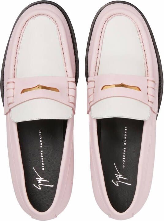 Giuseppe Zanotti Euro penny loafers Roze