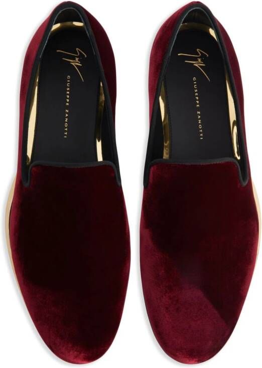 Giuseppe Zanotti Flash fluwelen loafers Rood