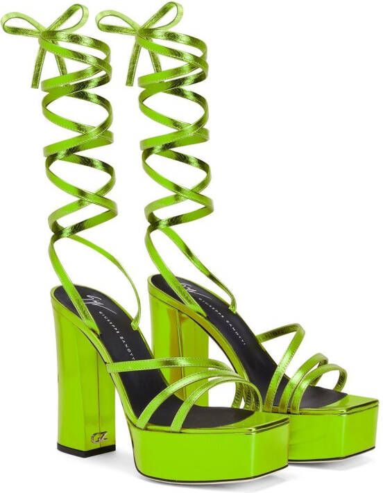 Giuseppe Zanotti Flavienne gladiator sandalen Groen