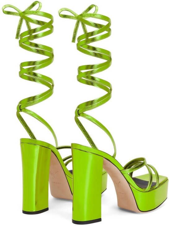 Giuseppe Zanotti Flavienne gladiator sandalen Groen