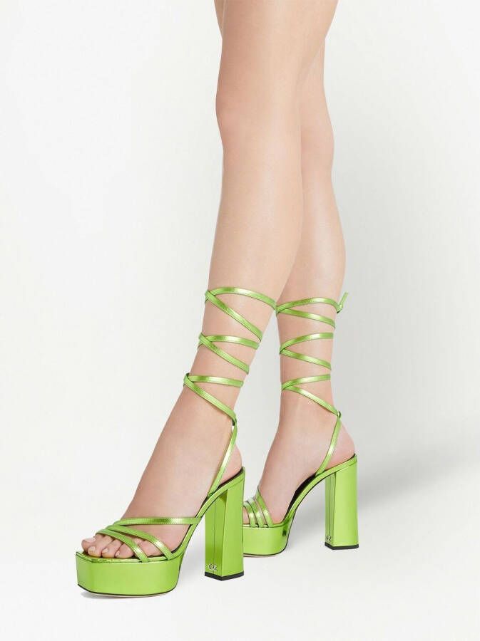 Giuseppe Zanotti Flavienne gladiator sandalen Groen