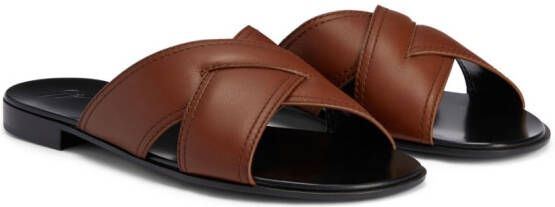 Giuseppe Zanotti Flavio crossed-leather sandals - BROWN
