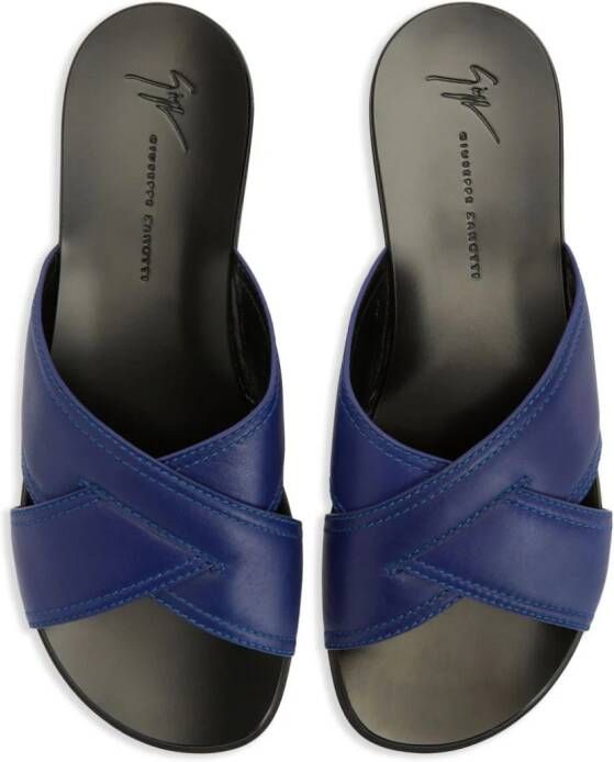 Giuseppe Zanotti Flavio leren sandalen Blauw