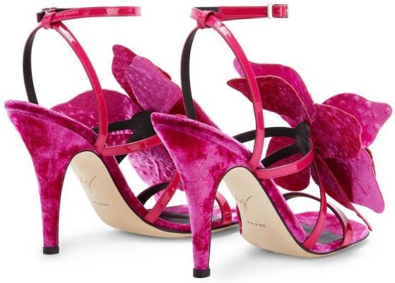 Giuseppe Zanotti Florant fluwelen sandalen Roze