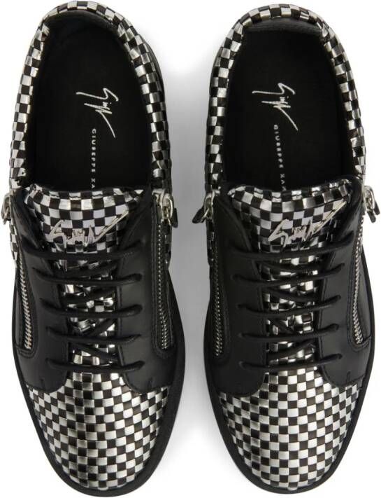 Giuseppe Zanotti Frankie geruite sneakers Zilver