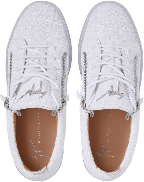 Giuseppe Zanotti Frankie sneakers met glitter Wit