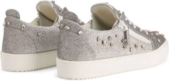 Giuseppe Zanotti Frankie sneakers met glitters Grijs