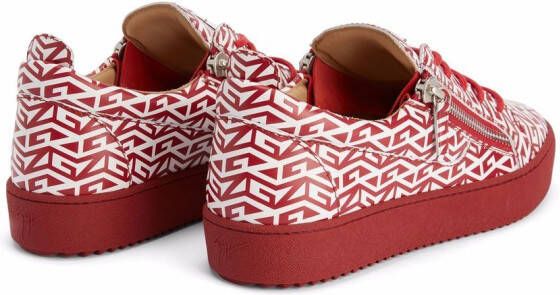 Giuseppe Zanotti Frankie sneakers met monogram Rood